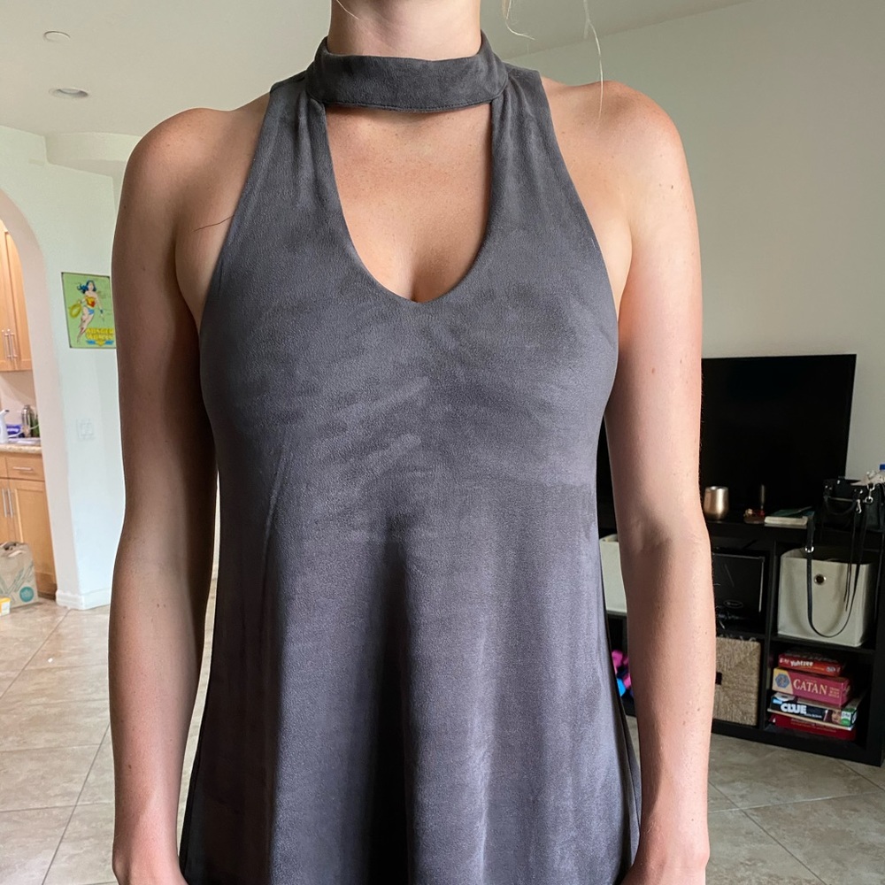 Grey Suede Dress
